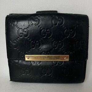 Authentic Gucci GG Guccissima Lambskin Leather French Flap Wallet